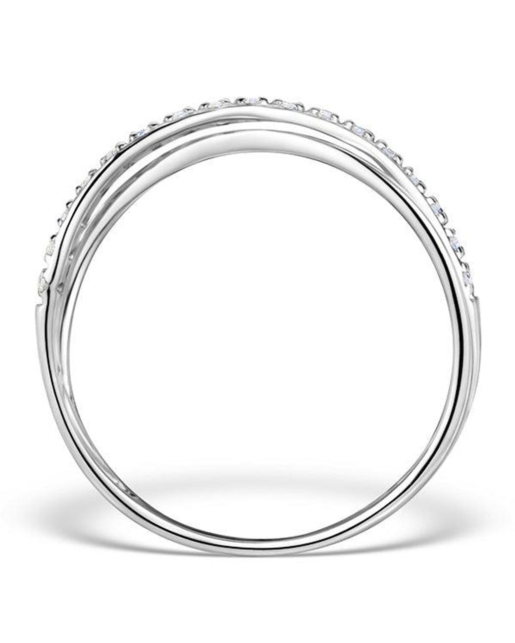 The Diamond Store White Diamond And Lab Diamond Crossover Ring 0.09Ct