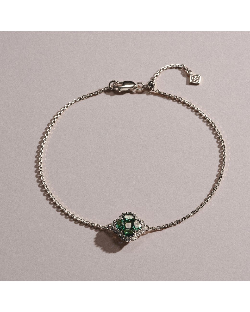 The Diamond Store Metallic Alegria 0.75Ct Lab Emerald Halo Bracelet