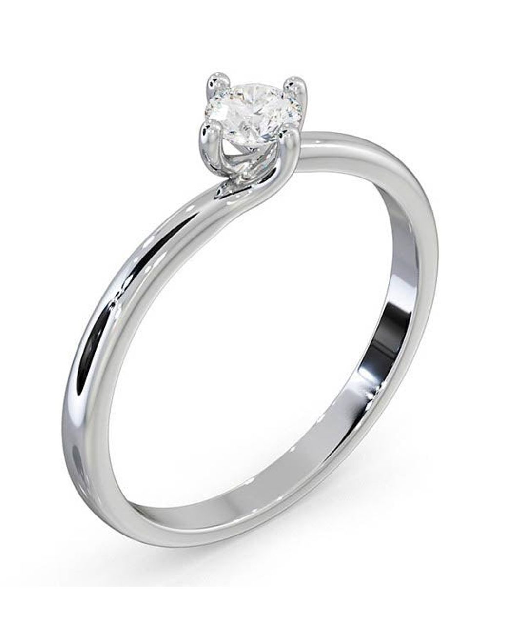 The Diamond Store White Lily Certified Lab Diamond Engagement Ring 0.25Ct G/Vs1
