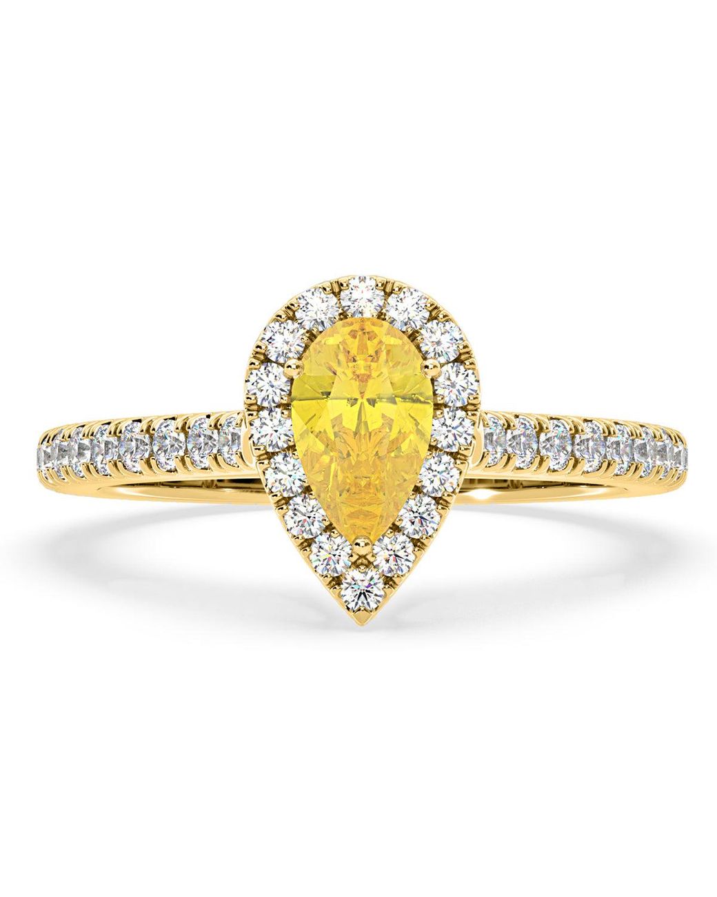 The Diamond Store Metallic Diana Lab Diamond Pear Halo Ring 1.00Ct