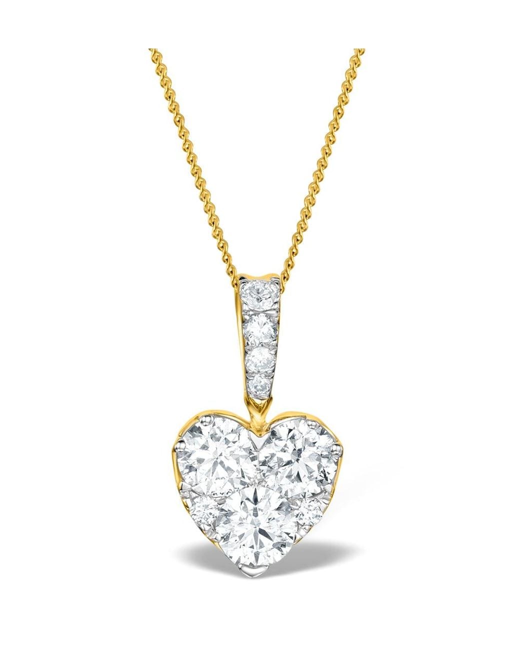 The Diamond Store Metallic Diamond Galileo Heart 1.10Ct Pendant Necklace