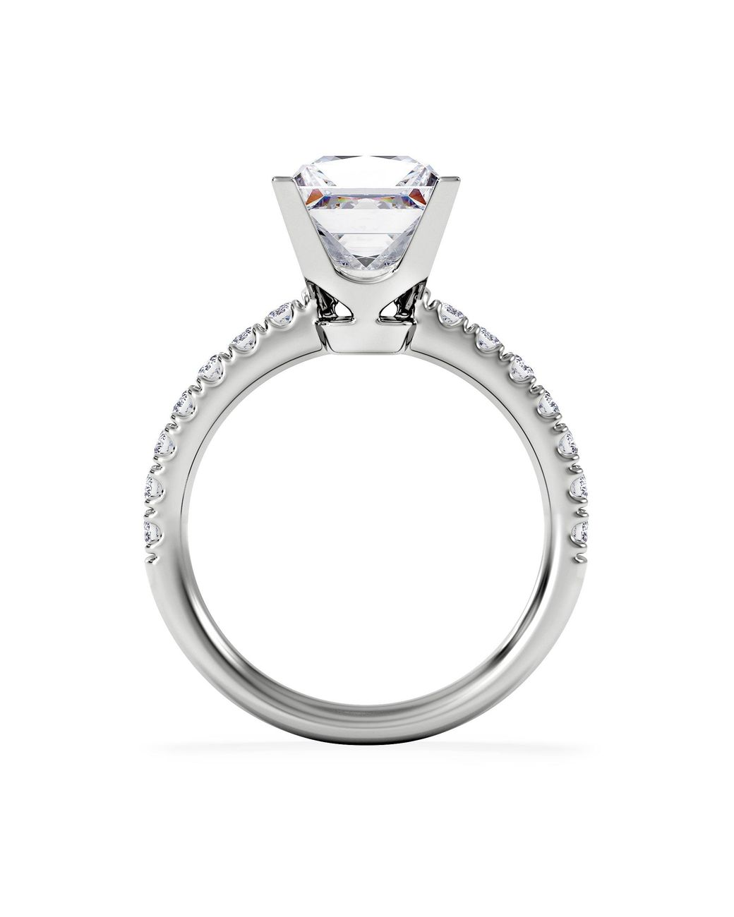 The Diamond Store White 2.60Ct Katerina Lab Princess Diamond Engagement Ring F/Vs1