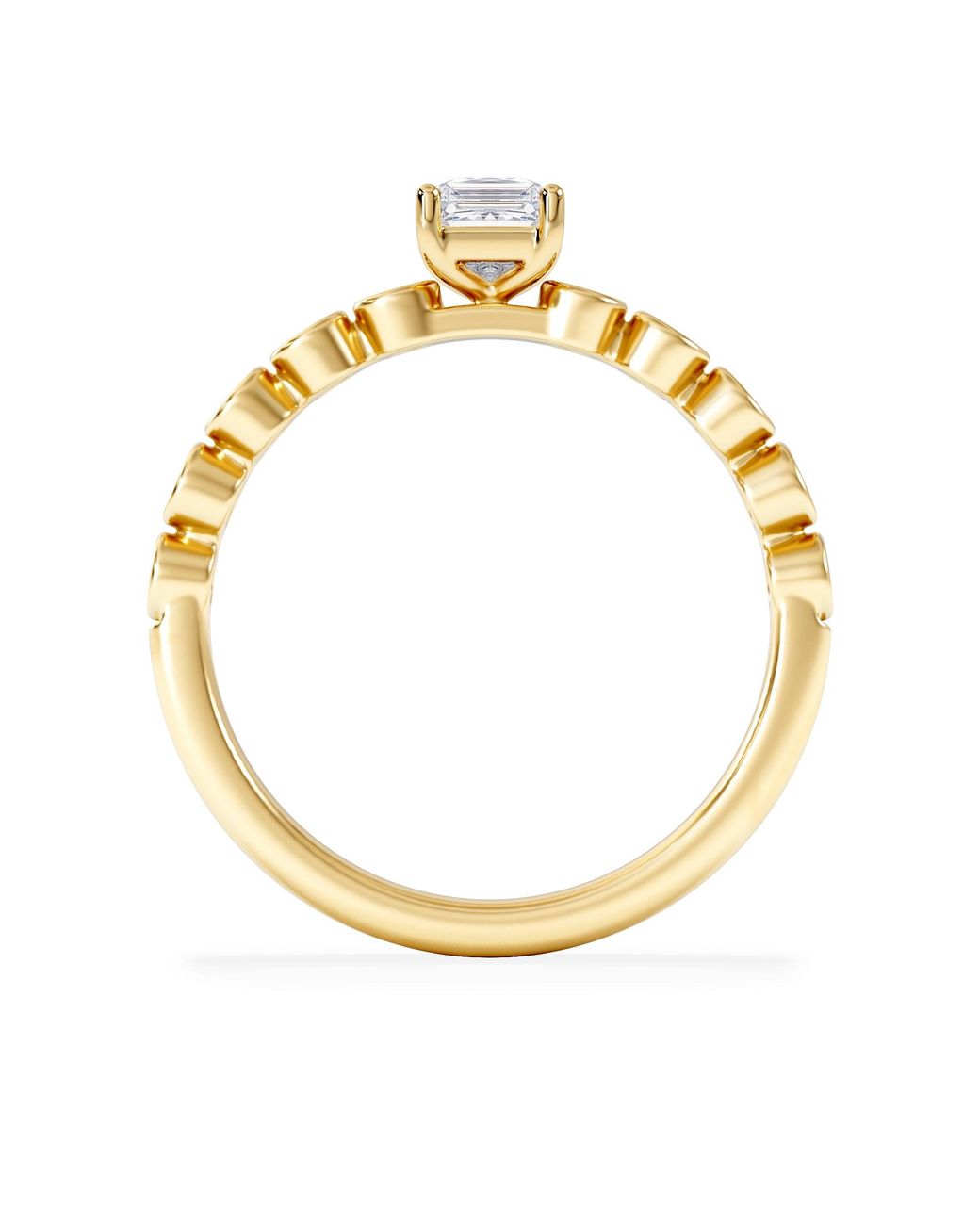 The Diamond Store Metallic Entwine 0.30Ct Princess Cut Lab Diamond Solitaire Engagement Ring With Side Stones