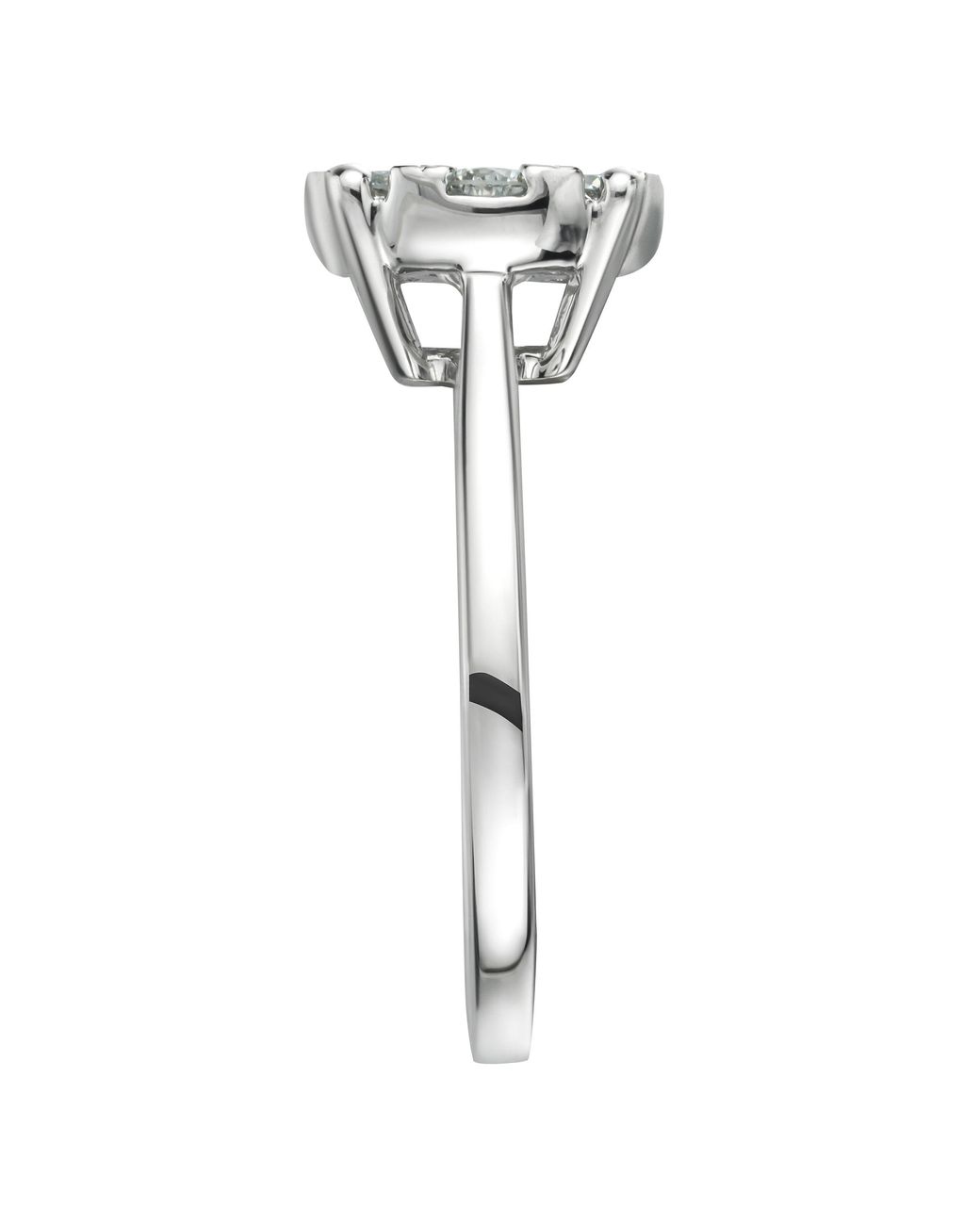 The Diamond Store White 1 Carat Lab Diamond Cluster Solitaire Ring H/Si