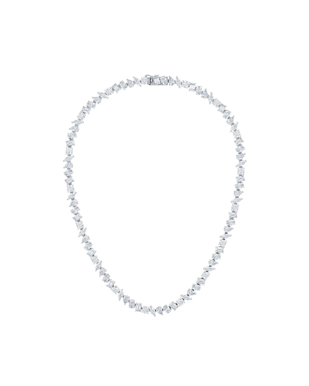 The Diamond Store Metallic Luxe 27.00Ct Lab Diamond Necklace With Igi Certified Mixed-Cut Diamonds