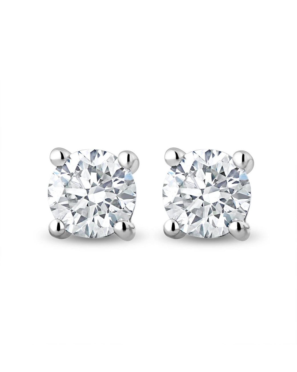 The Diamond Store White 0.50Ct Round Cut Lab Diamond Stud Earrings