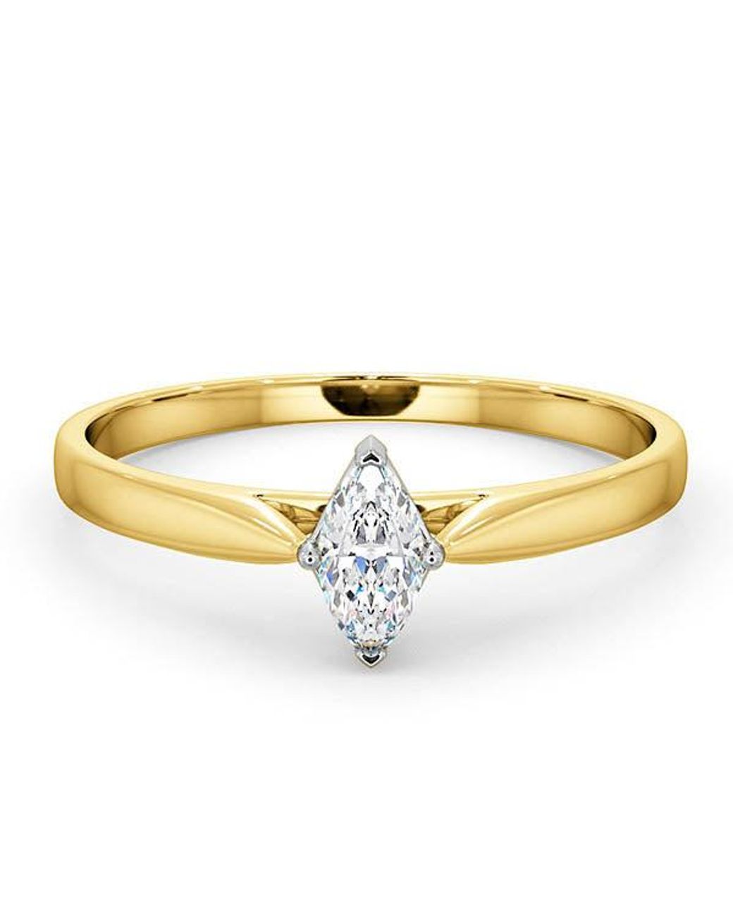 The Diamond Store Metallic Certified Marquise 18K Diamond Engagement Ring 0.25Ct-G-H/Si