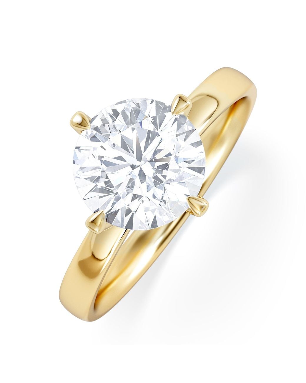 The Diamond Store Metallic Origin Twist 2.00Ct Round Cut Lab Diamond Solitaire Engagement Ring