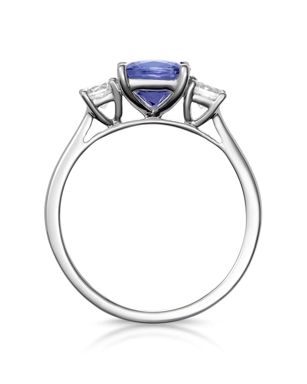 The Diamond Store Blue 1.60Ct Cushion Cut Tanzanite Diamond Asteria Ring