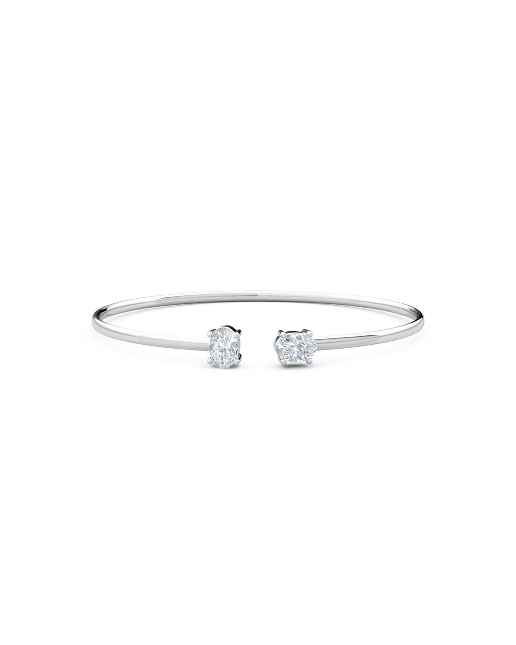 The Diamond Store White Affinity 1.00Ct Oval Cut Lab Diamond Bangle