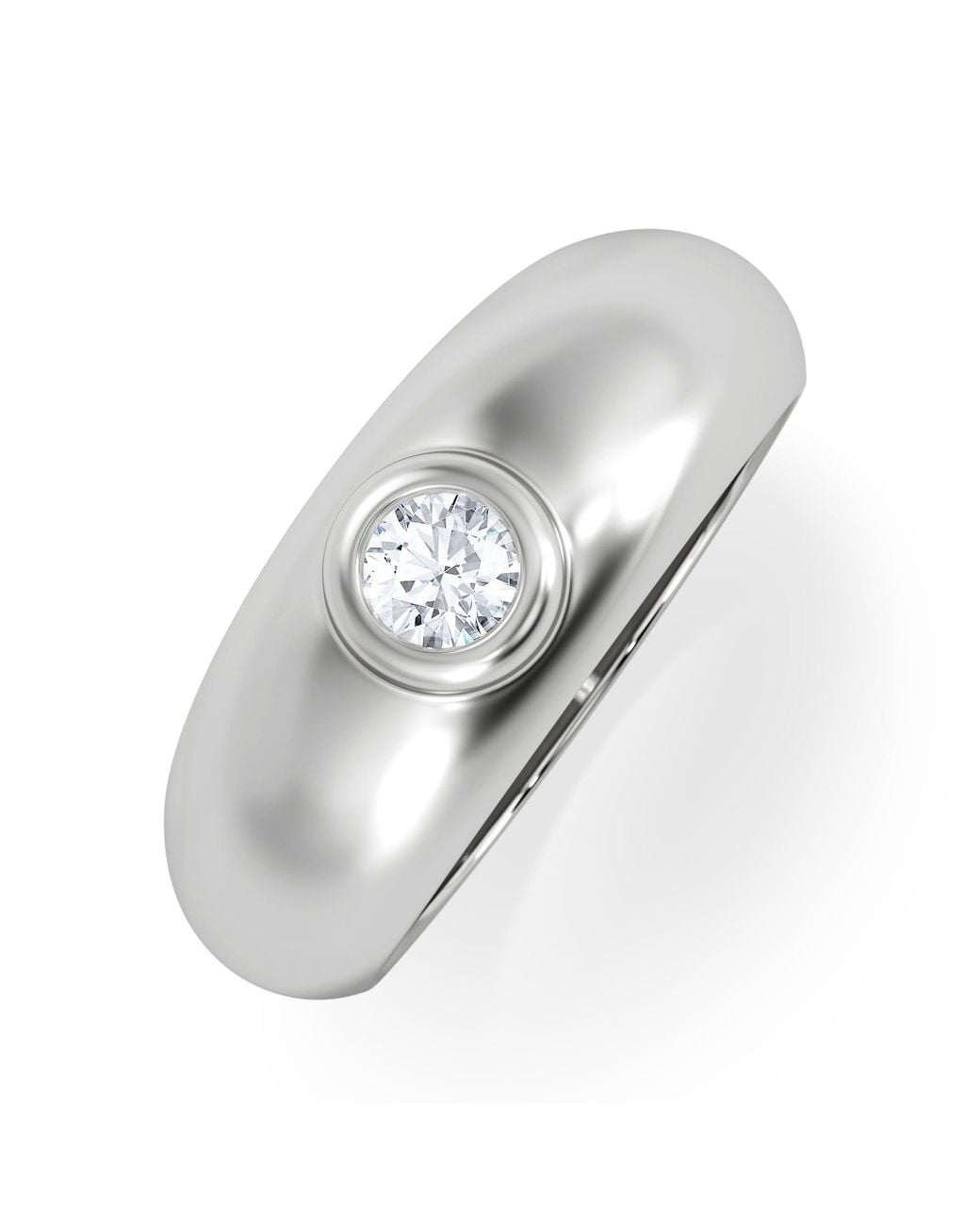 The Diamond Store White Lab Diamond Signet Ring 0.25Ct for men