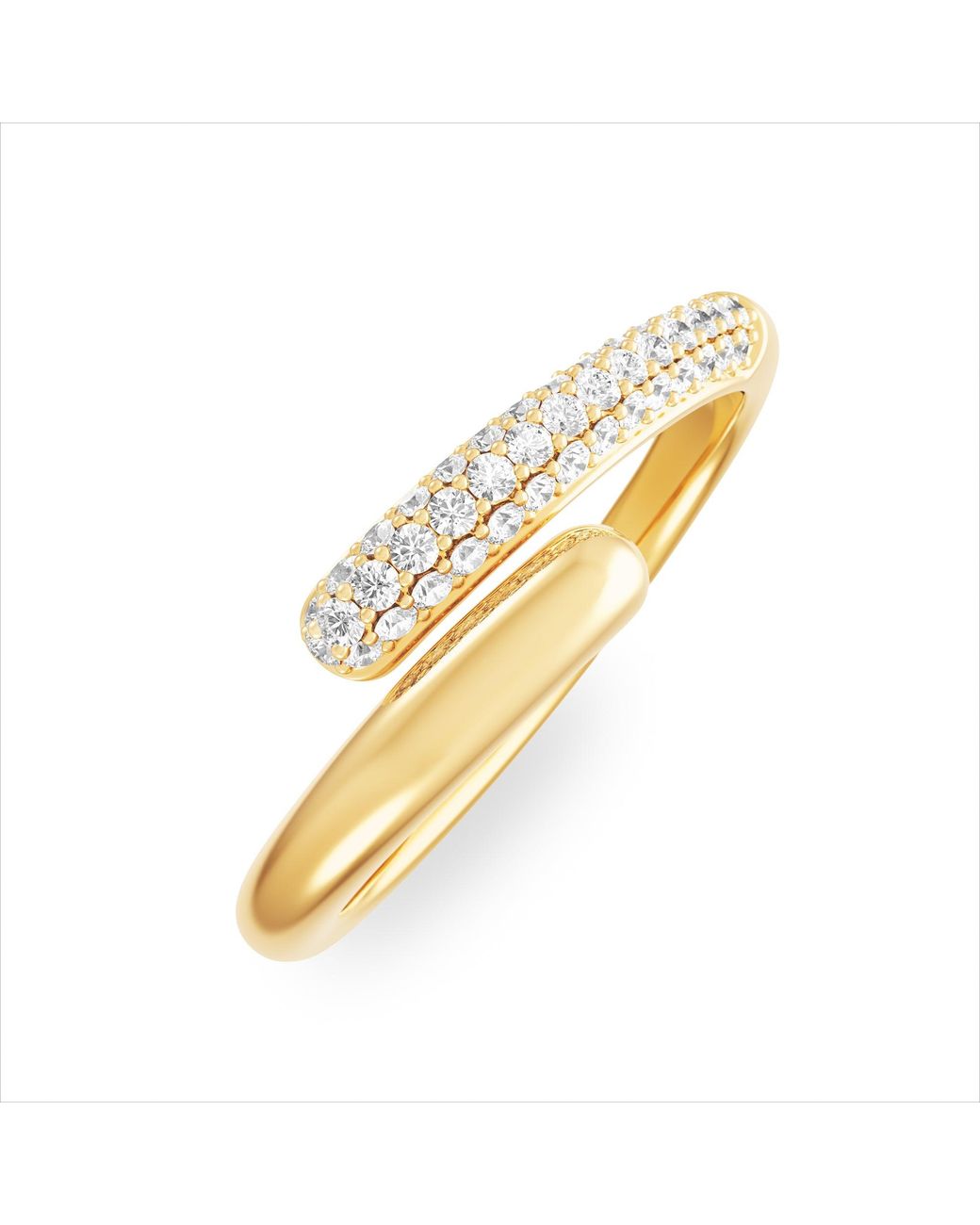 The Diamond Store Metallic 0.15Ct Lab Diamond Pavé Wrap Ring