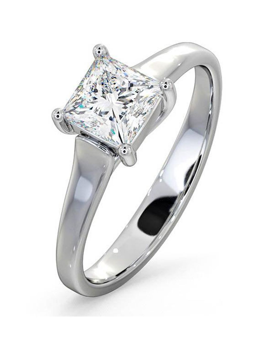 The Diamond Store Metallic Engagement Ring Certified Lucy 18K Diamond 0.75Ct-G-H/Si