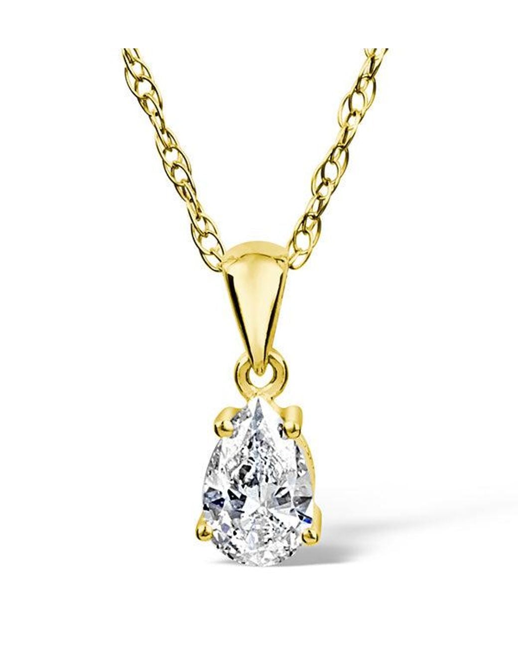 The Diamond Store Metallic 0.5 Ct Pear Shape Lab Grown Diamond Pendant Necklace