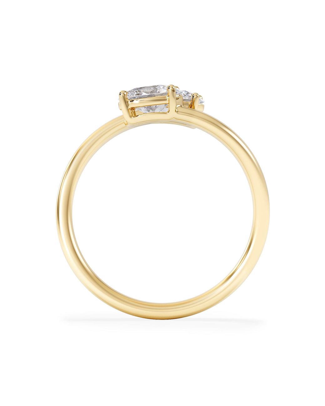 The Diamond Store Metallic Affinity 0.80Ct Oval Cut Lab Diamond 2 Stone Ring