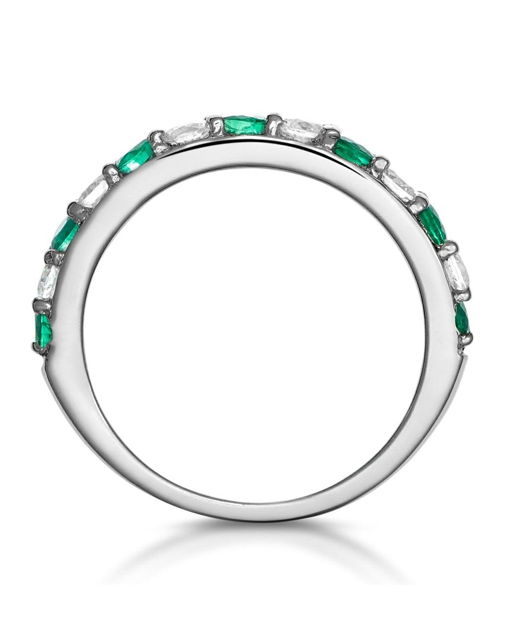 The Diamond Store White Emerald And 0.50Ct Diamond Asteria Eternity Ring 18K