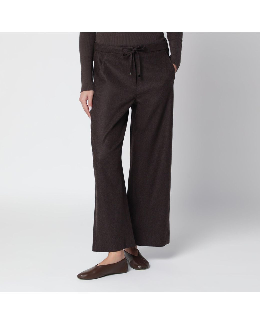 Max Mara Black Stretch Wool Jogging Trousers