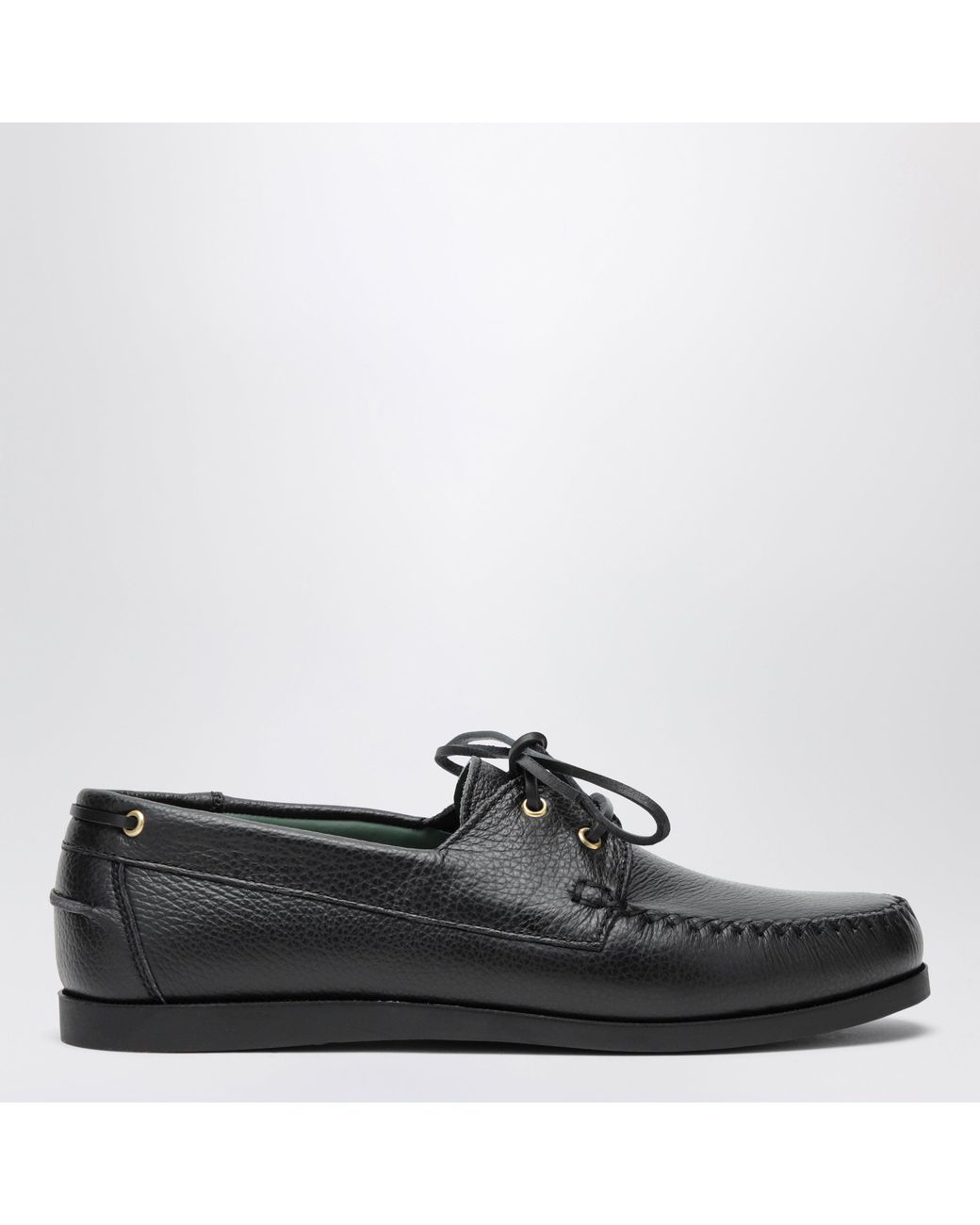 VINNY'S Black Boat Shoe for men