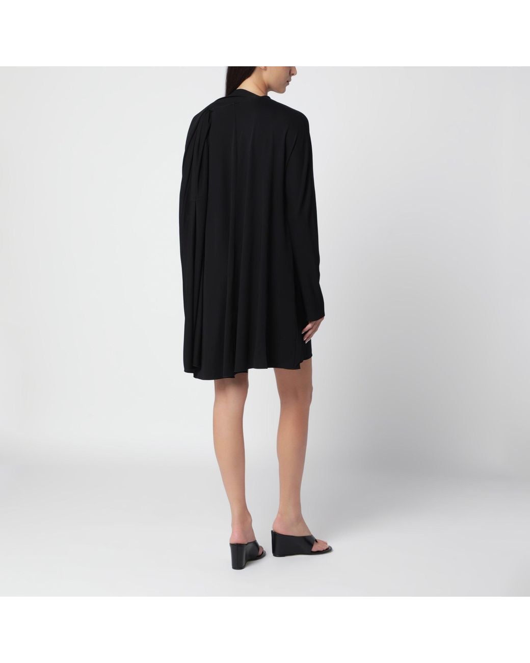 Totême  Black Asymmetrical Scarf-Style Jersey Dress