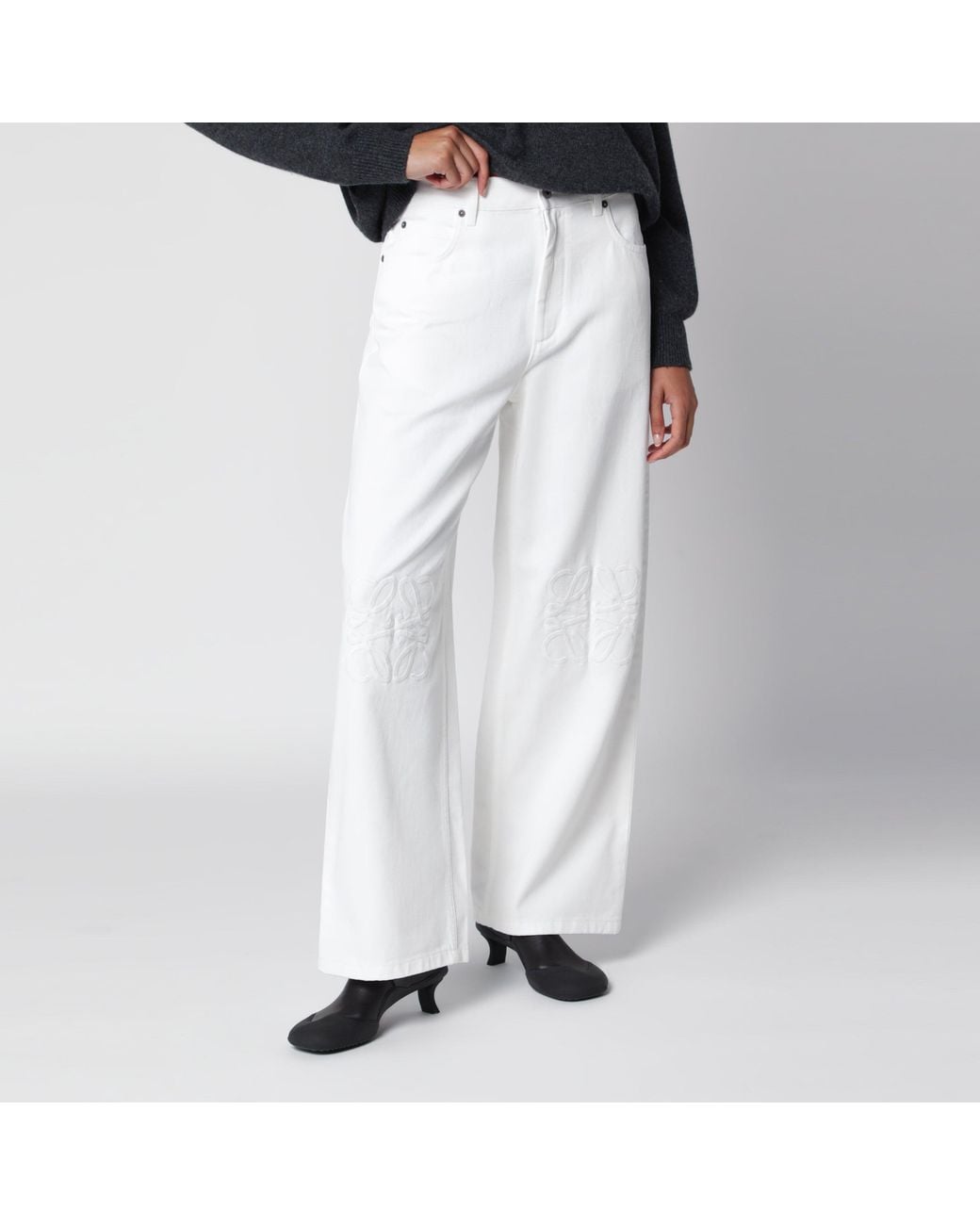 Loewe White Baggy Jeans