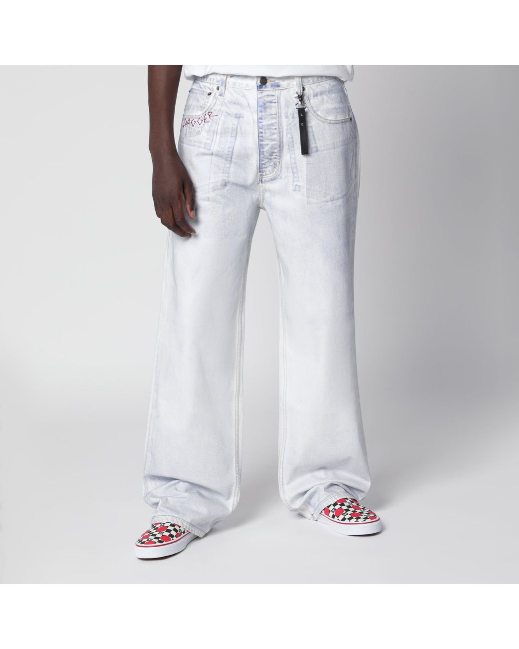 Jean Blanc Délavé Effet Usé DAGGER pour homme en coloris White