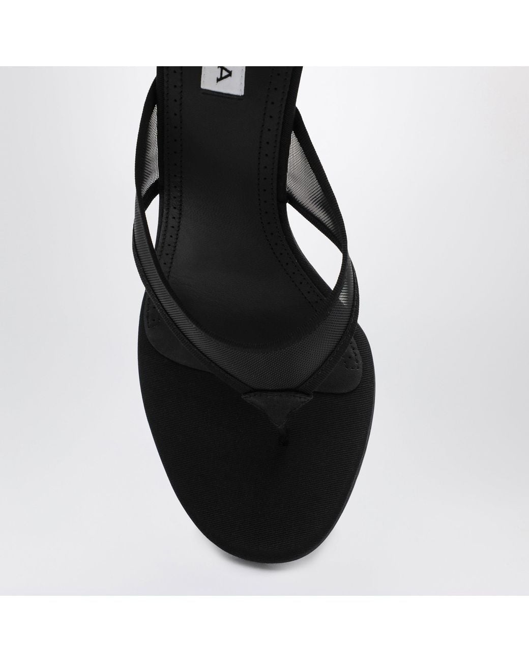 Alaïa Black Mesh Flip-Flop Mules