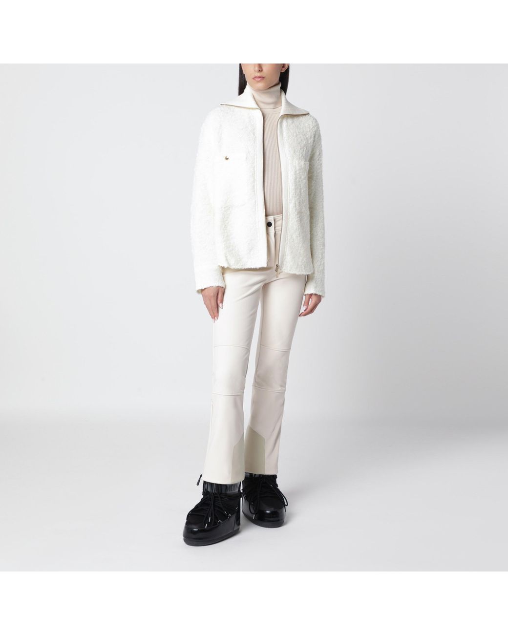 Moncler White Zip-Up Jacket