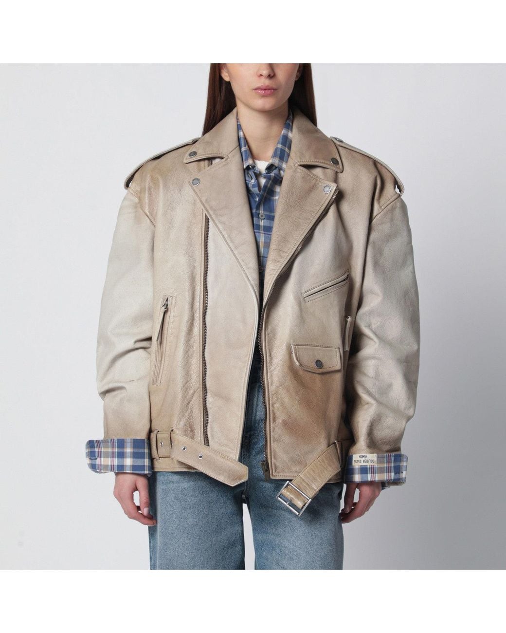 Golden Goose Deluxe Brand Brown Leather Phoebe Jacket