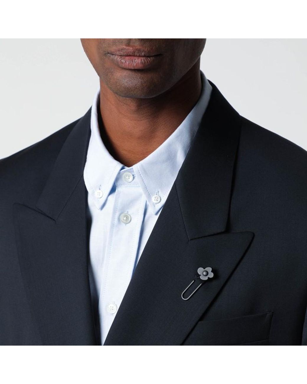 Lardini Blue Double-Breasted Wool Jacket for men