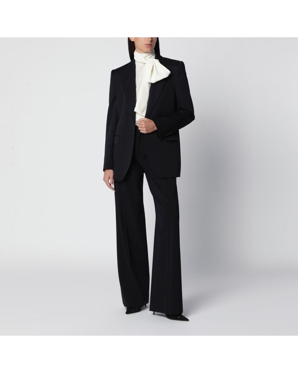 Dolce & Gabbana Black Double Pinch Virgin Wool Trousers