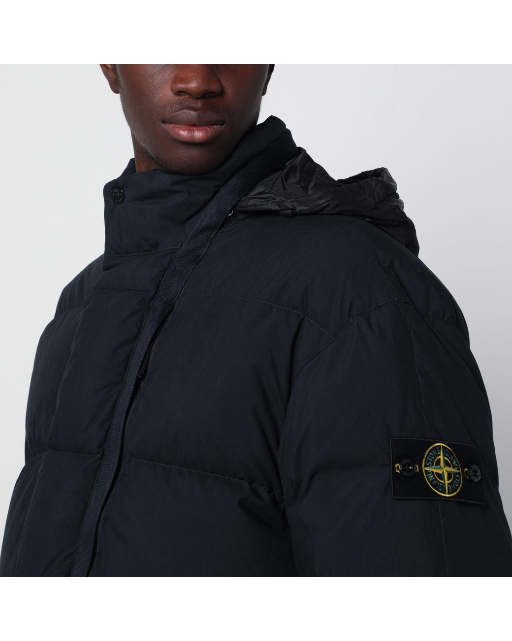 Stone Island Blue Down Jacket for men