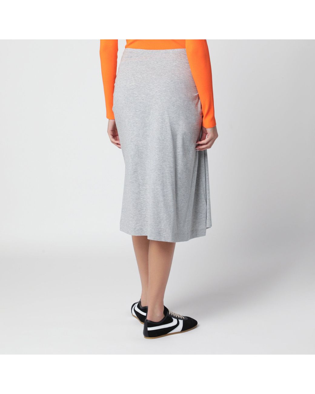 Dries Van Noten Gray Mélange Skirt With Draped Detail