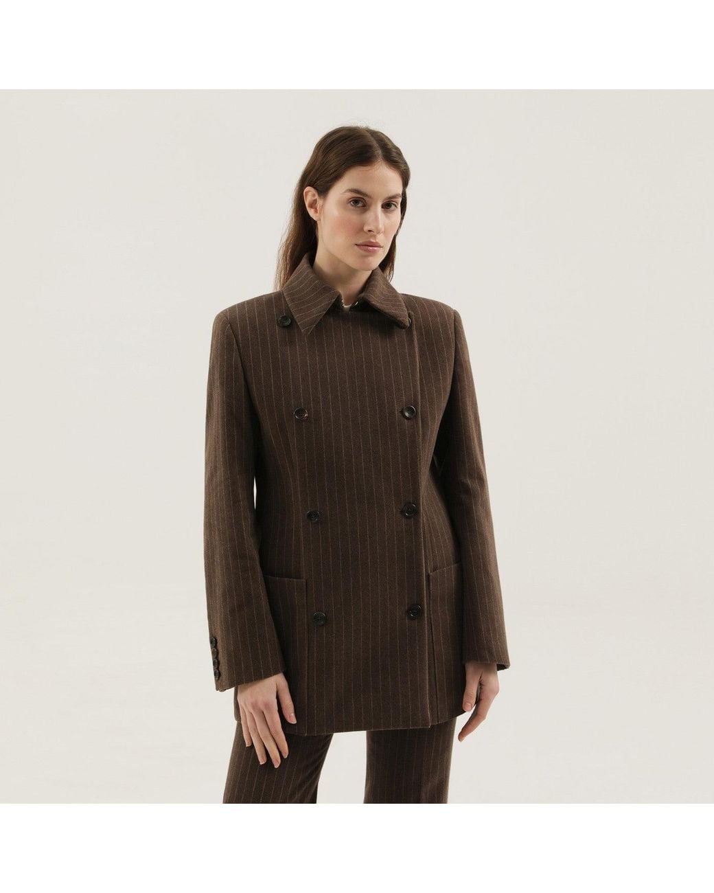 1989 STUDIO Black Double Breasted Striped Blazer