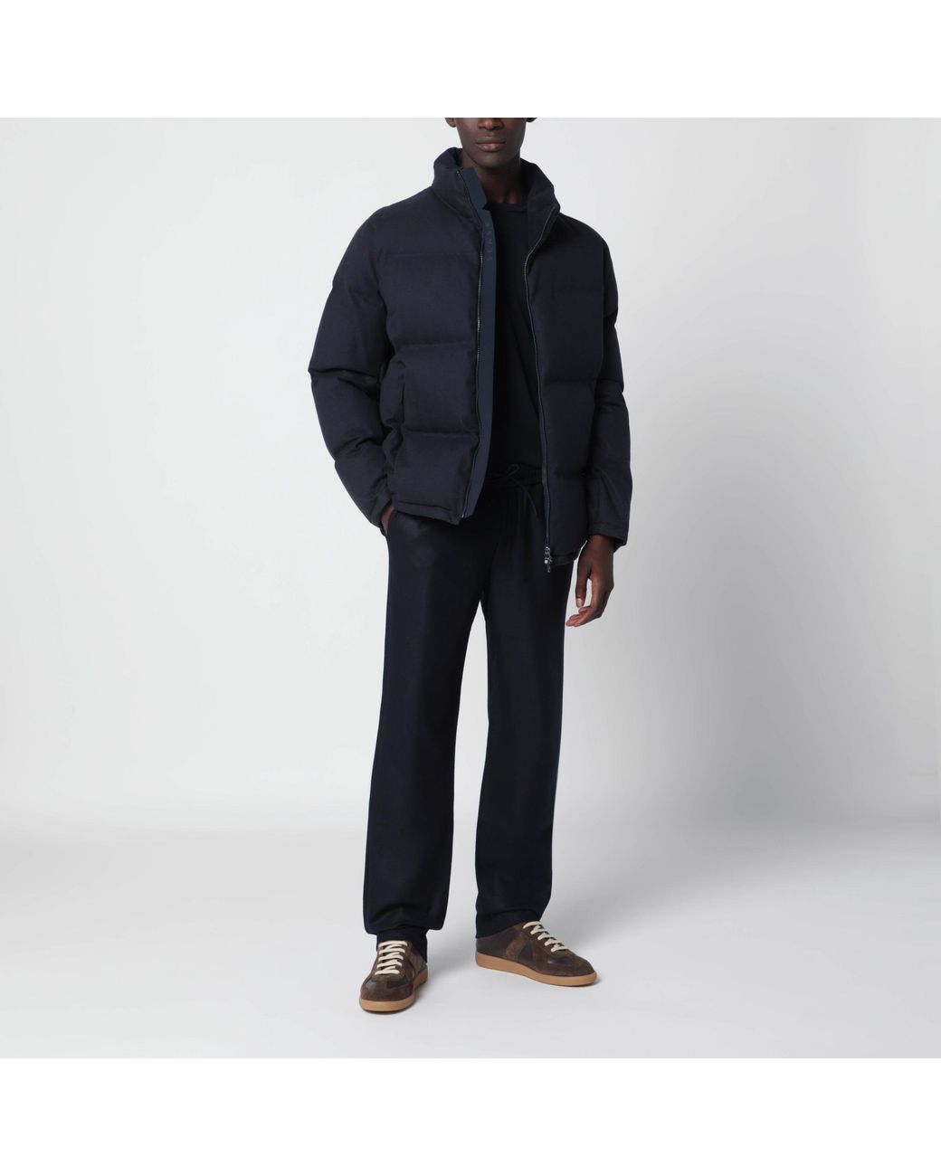 Sease Blue Tribeca Cotton And Cashmere Down Jacket for men