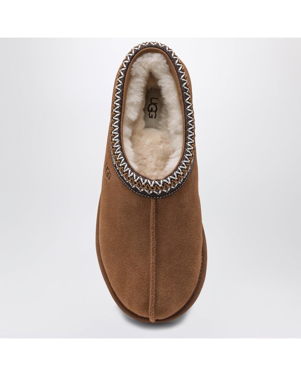 Ugg Brown Tasman Chestnut Eather Slip-Ons