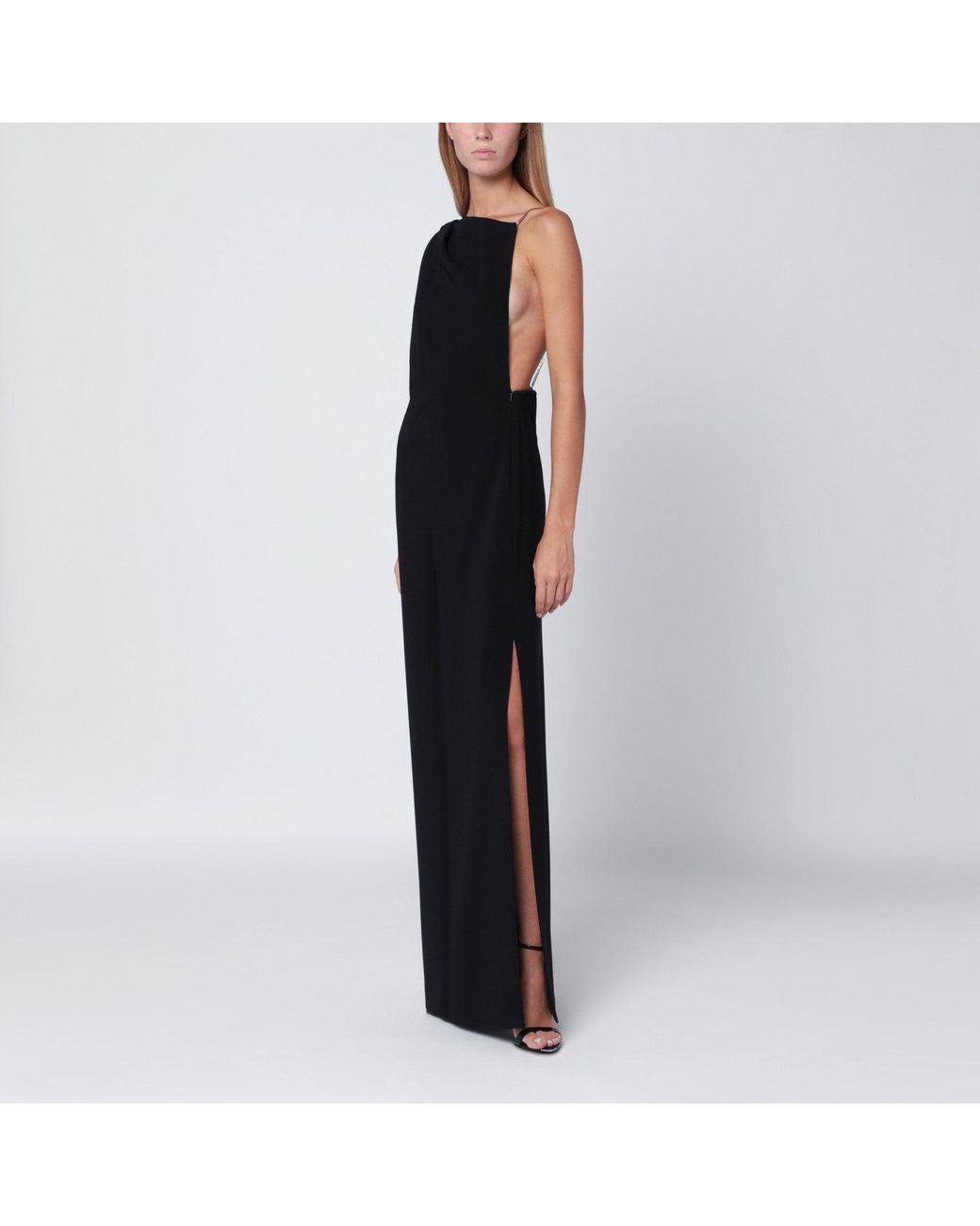 Max Mara Black Long Cady Bustier Dress