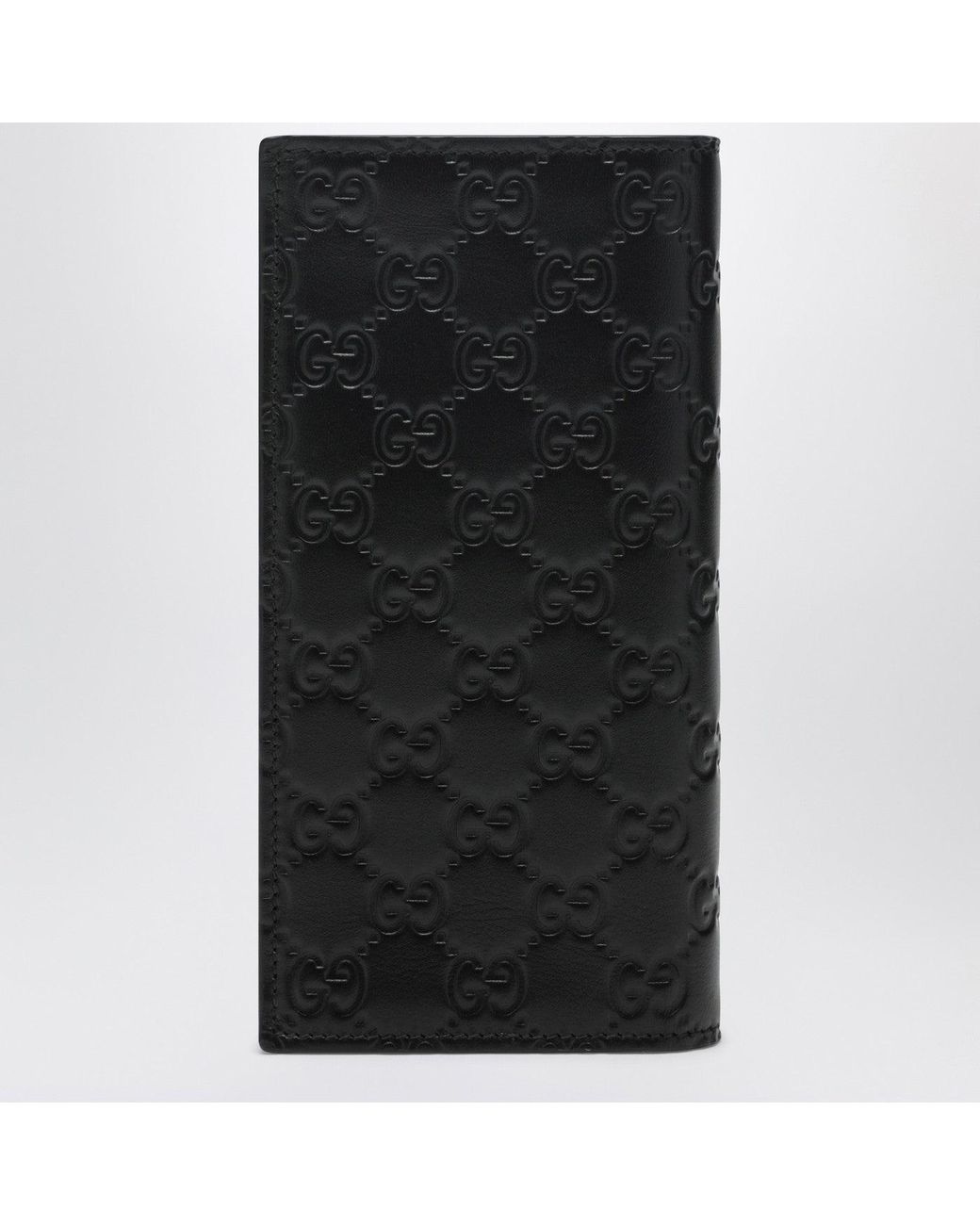 Gucci Black Gg Emblem Long Wallet for men