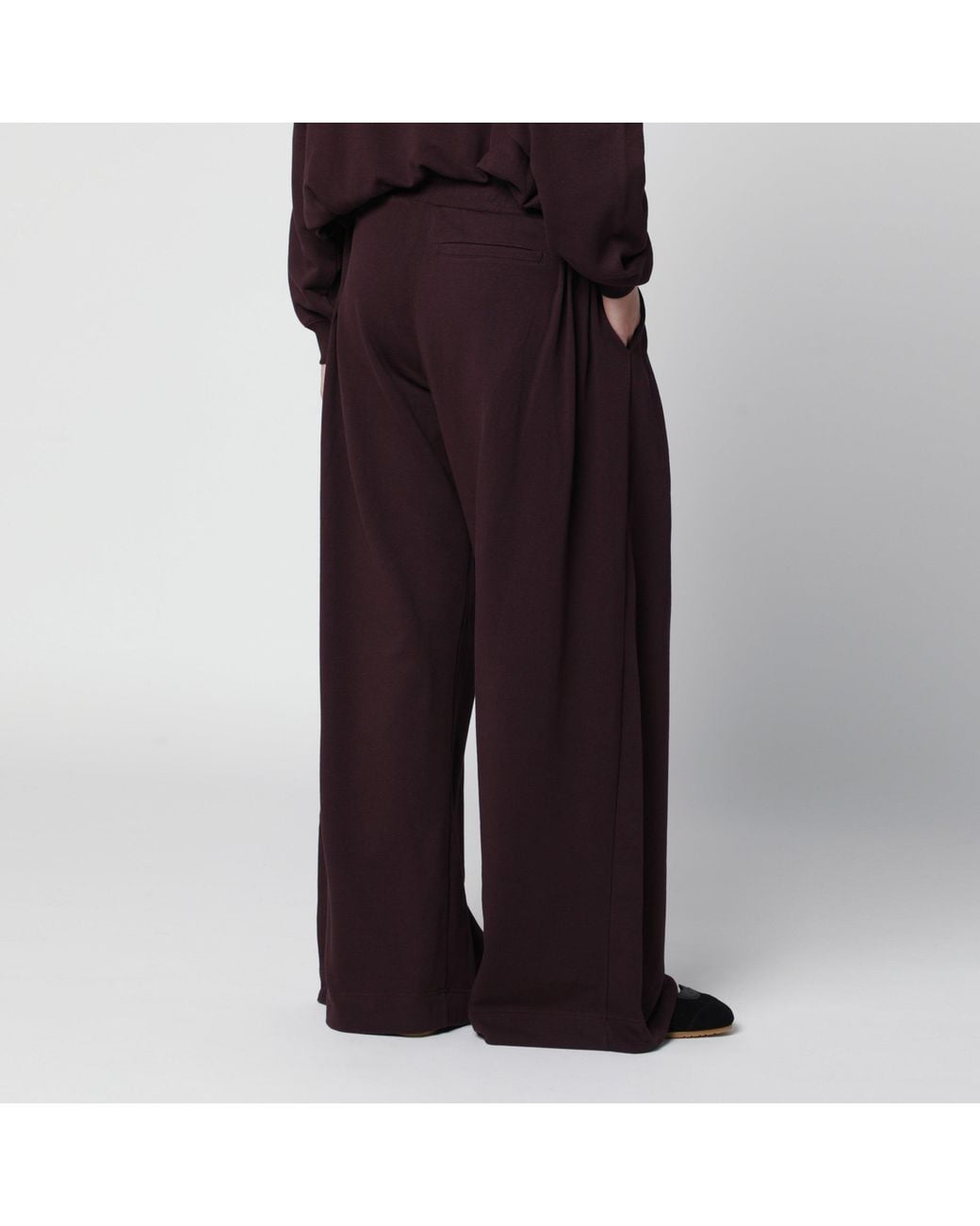 Dries Van Noten Black Peach Wide-Leg Trousers