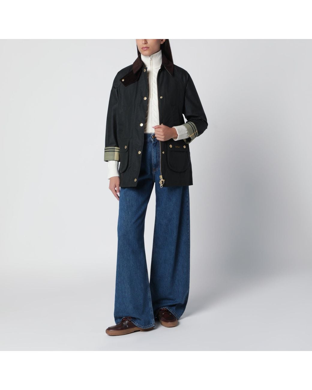 Barbour Black Modern Beadnell Waxed Jacket