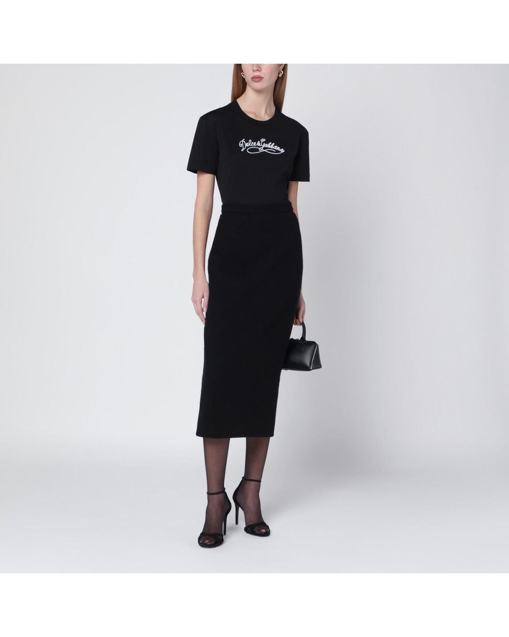 Dolce & Gabbana Black Dolce & Gabbana Jersey Tshirt With Embroidery