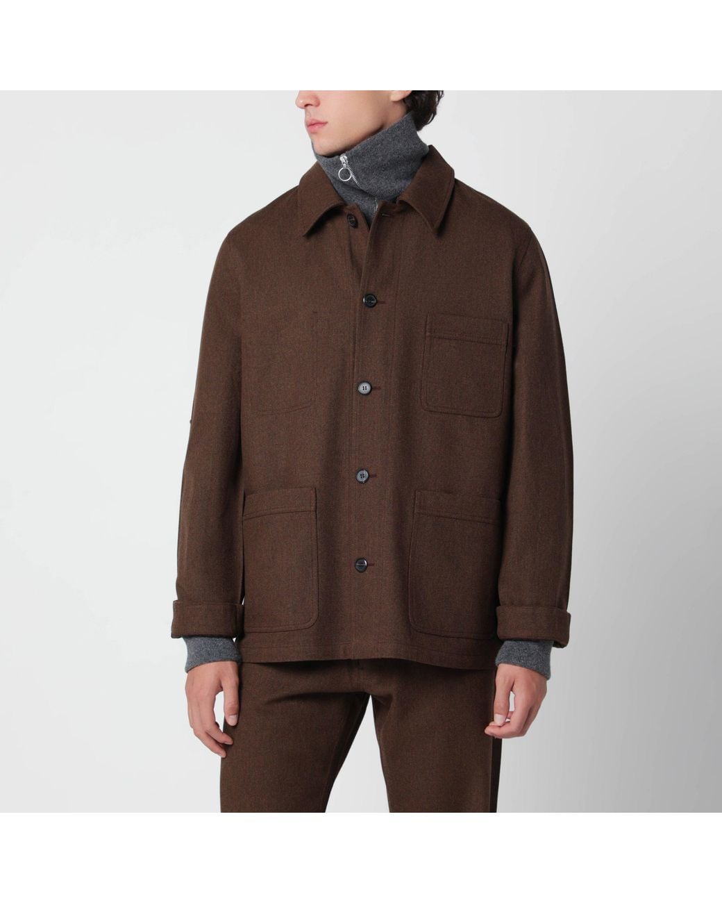 Prada Brown Ebony Shirt Jacket for men