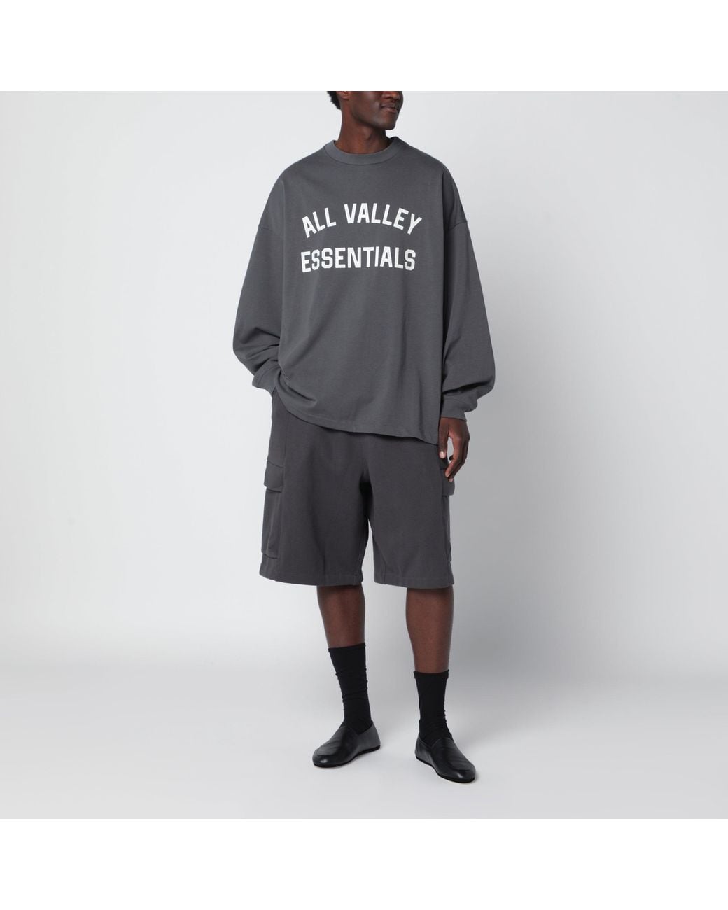 Fear Of God Gray Iron Cargo Bermuda Shorts for men