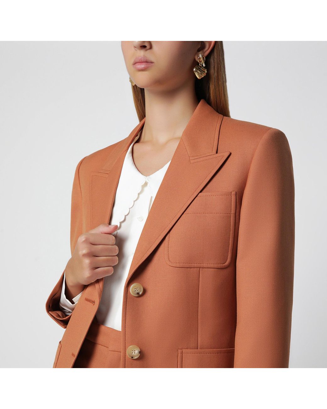 Chloé Orange Single-Breasted Jacket