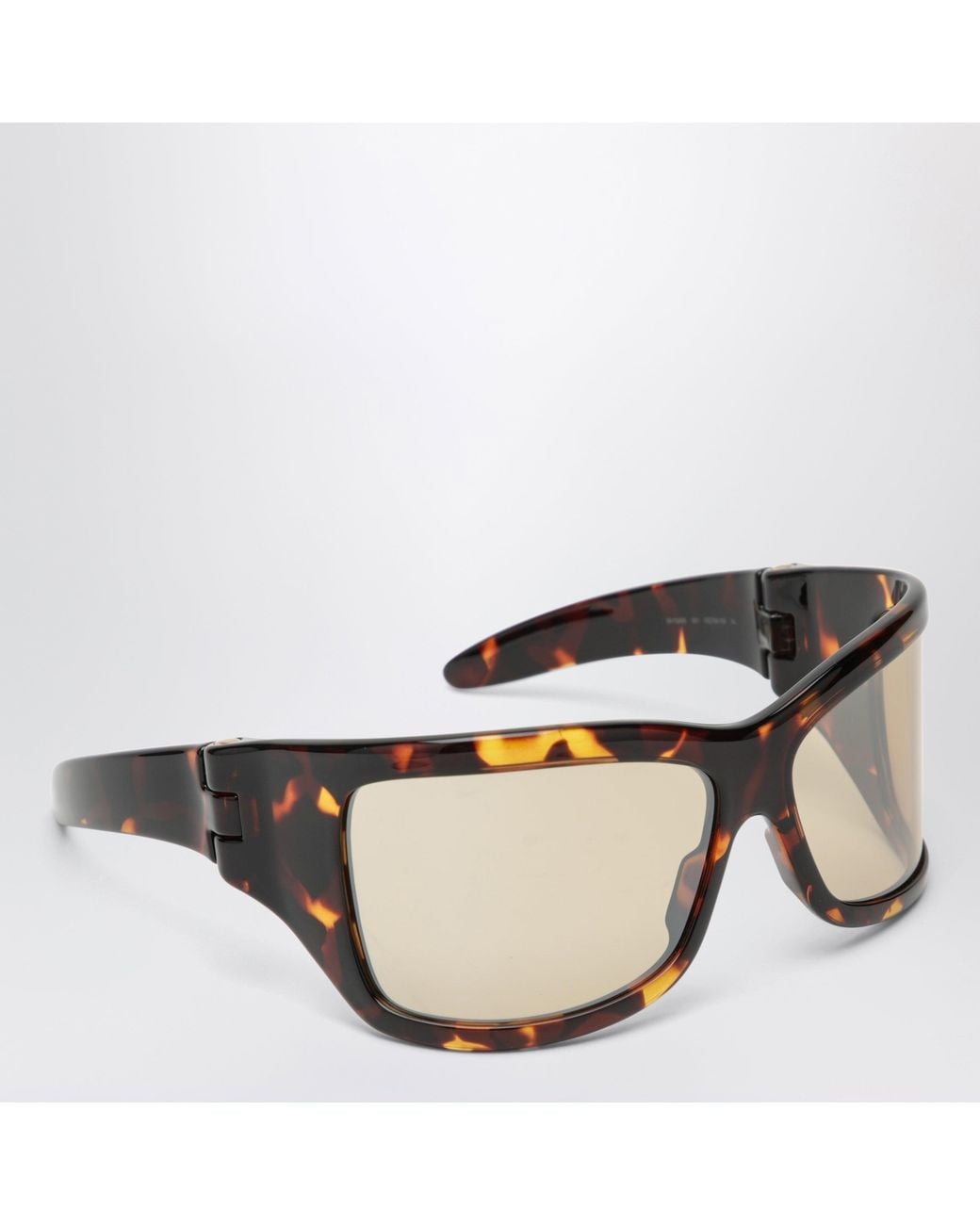Bottega Veneta Brown Intrecciato Wraparound Sunglasses