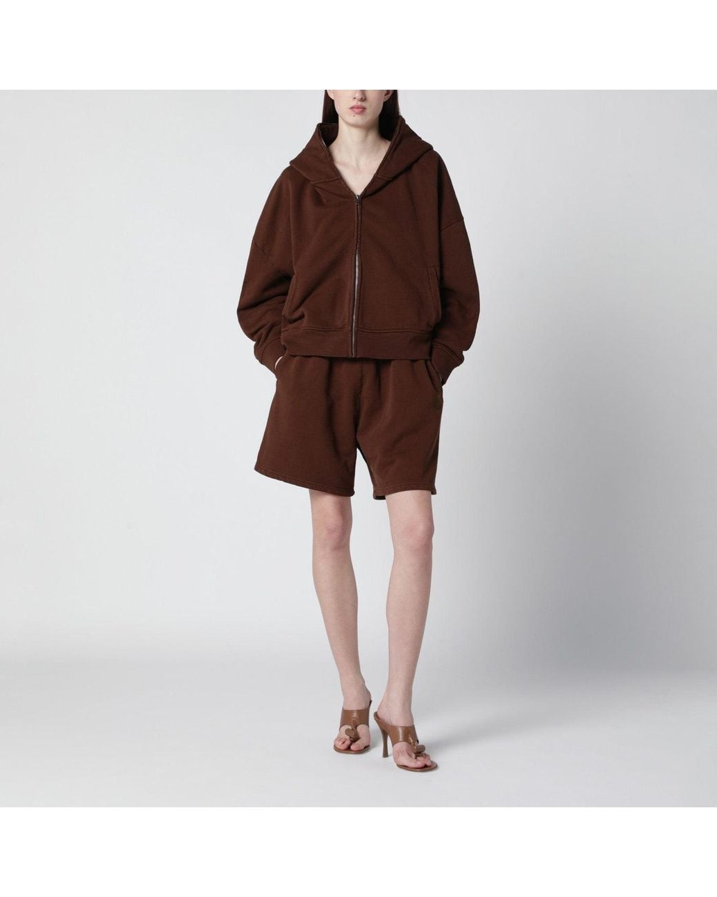 Entire studios Brown Cotton Jogging Shorts