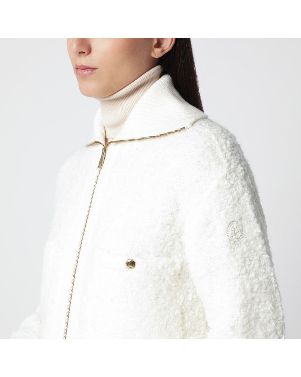 Moncler White Zip-Up Jacket