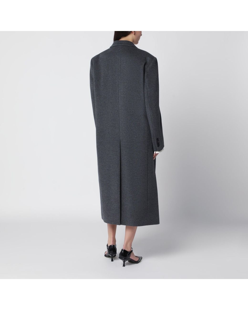 DUNST Black Charcoal Double-Breasted Coat