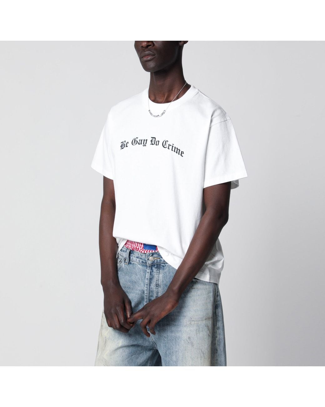 DAGGER White Be Gay Do Crime T-Shirt for men