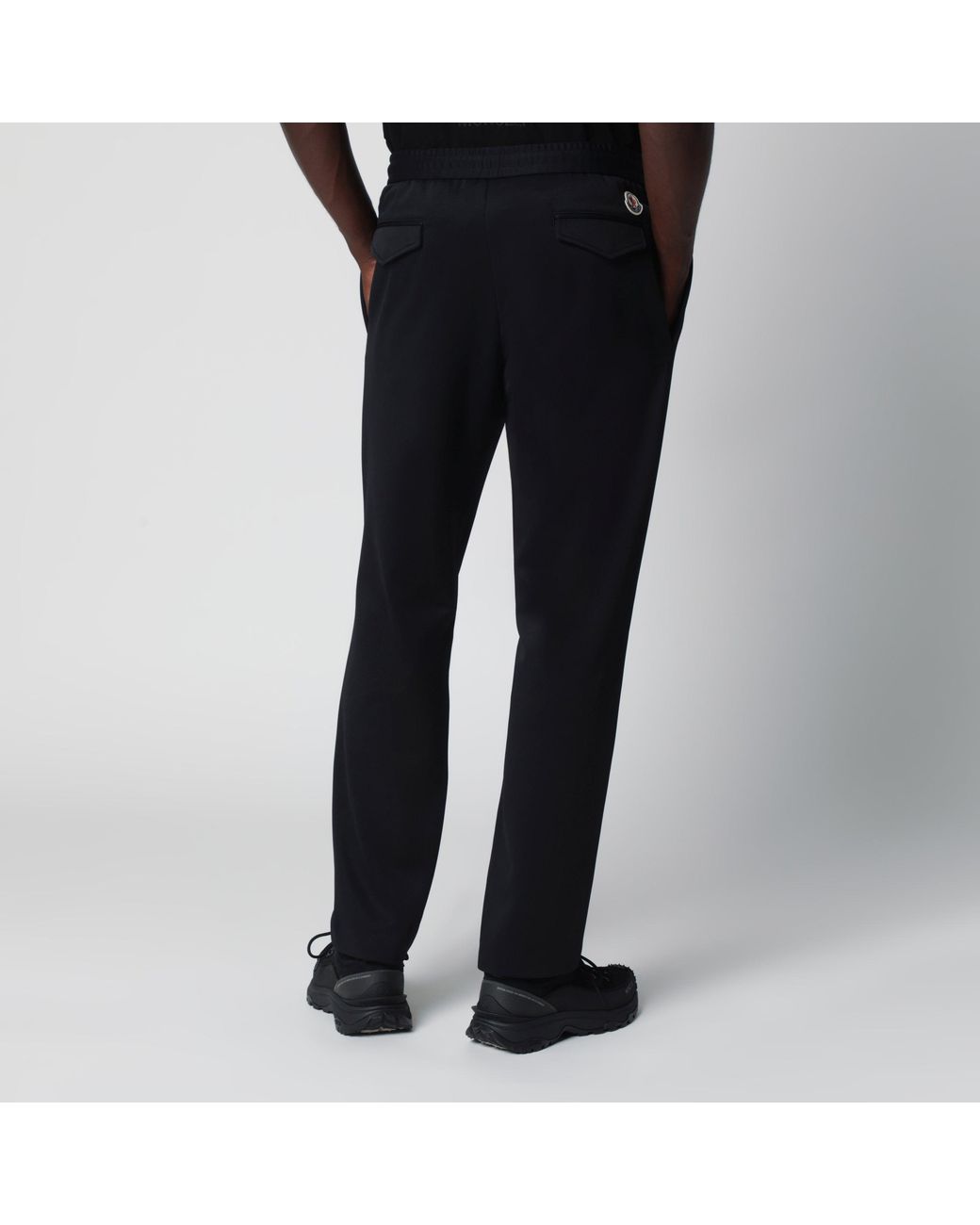 Moncler Black Jogger Trousers With Logo Patch for men