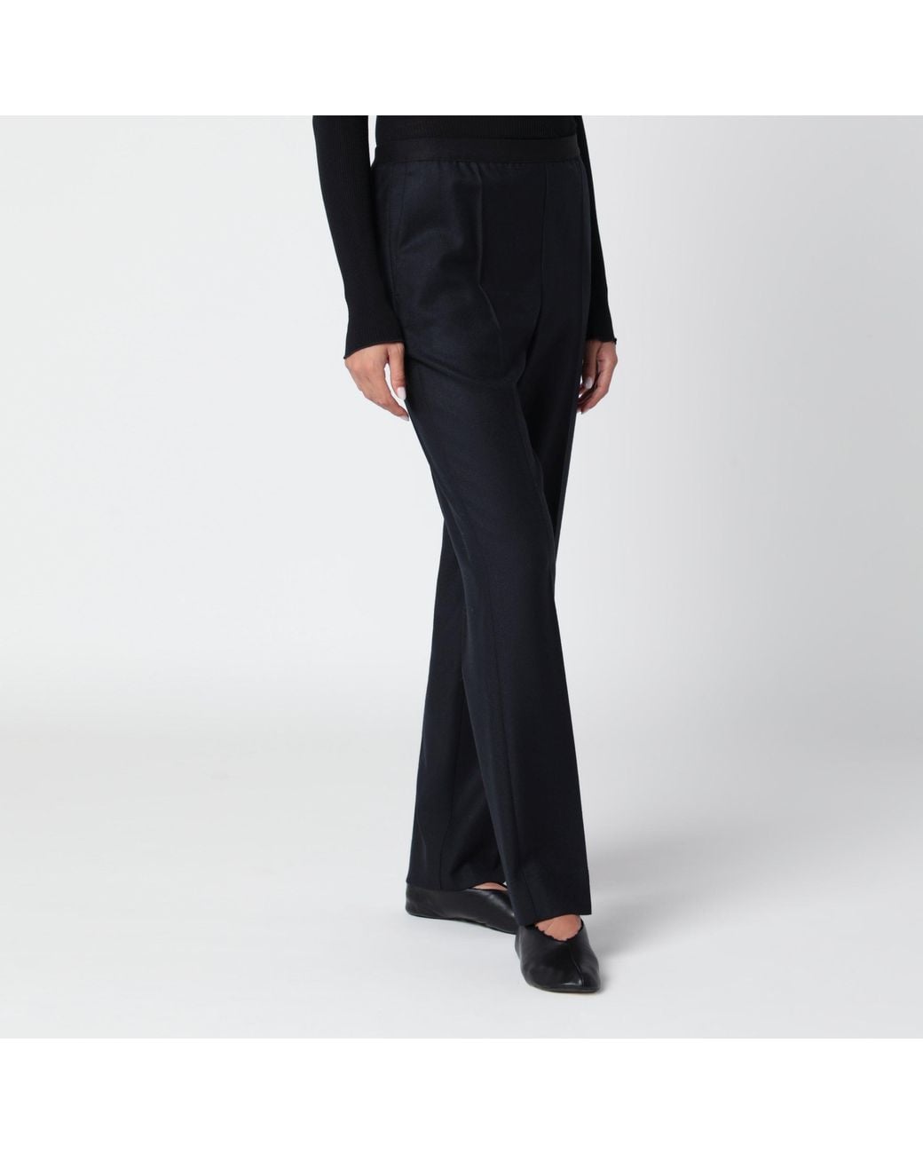 Maison Margiela Black Straight Virgin Wool Trousers